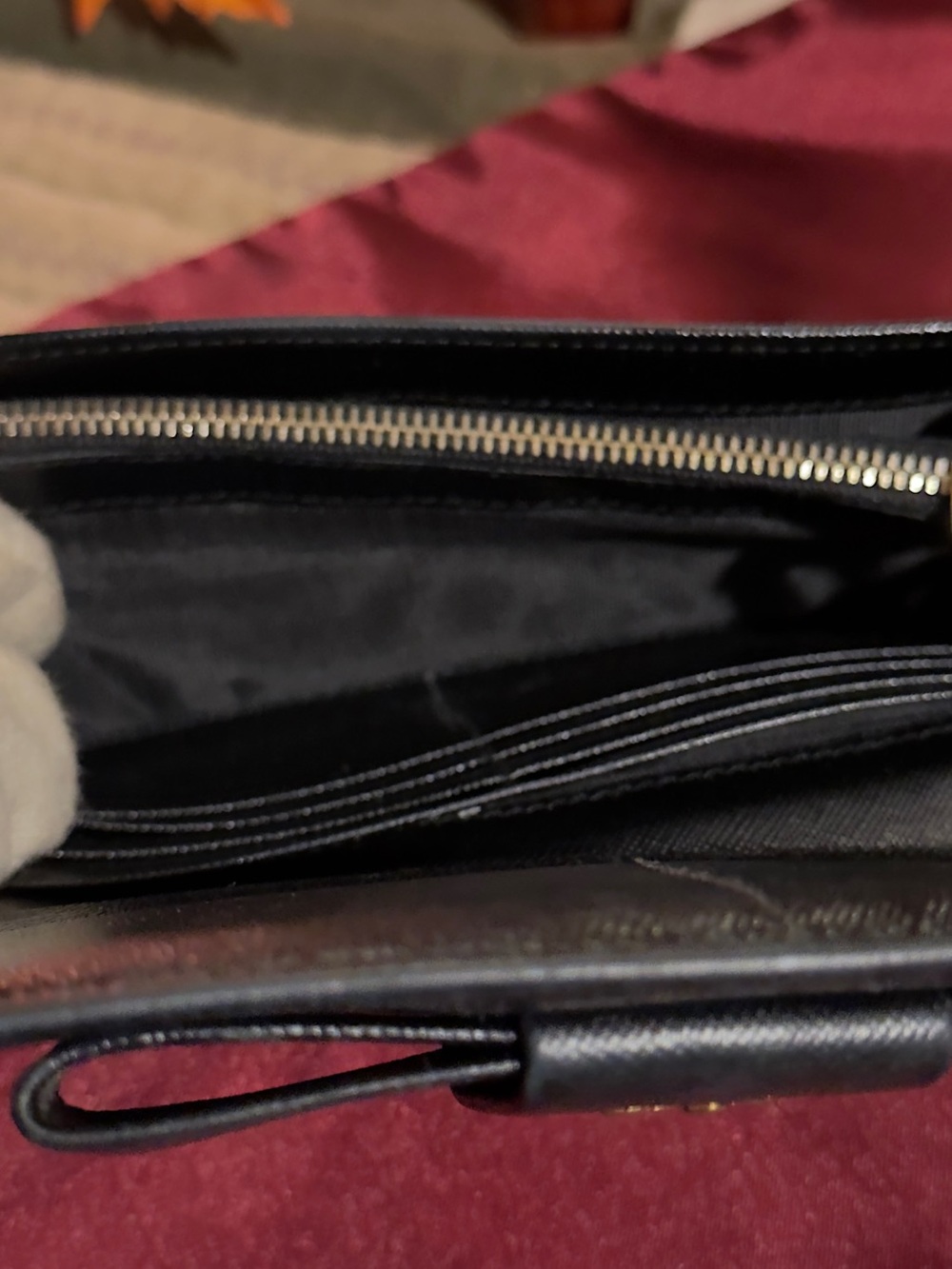 Prada Black Saffiano Leather Bow Continental Wallet - Picture 10 of 16